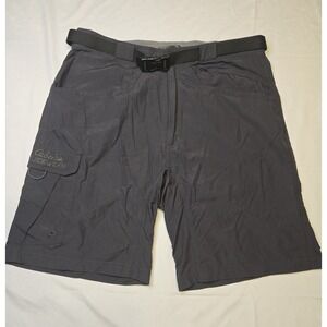 Cabelas Guidewear Belted Cargo Style Shorts Dark Gray Medium (33x9) Zip Pockets